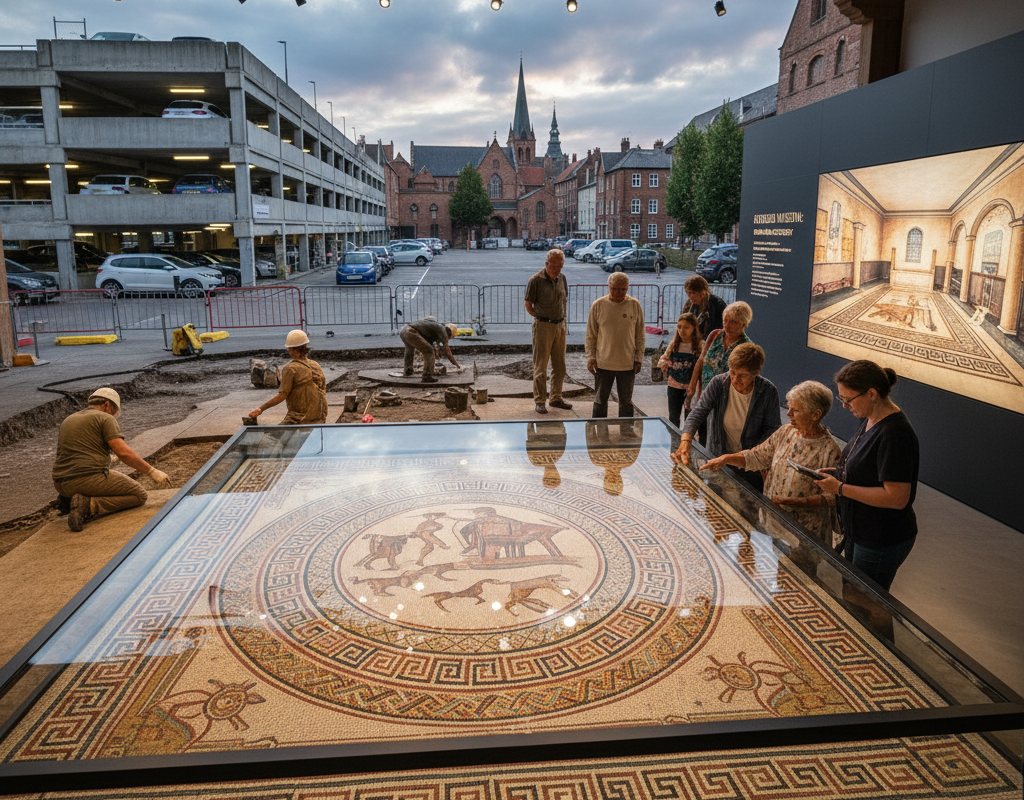 Mosaic discovery at Atheneum Museum — Video